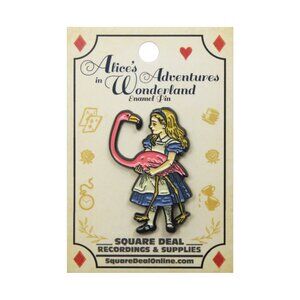 Alice's Adventures in Wonderland Enamel Pin - Flamingo - Book Apparel Gift NWT